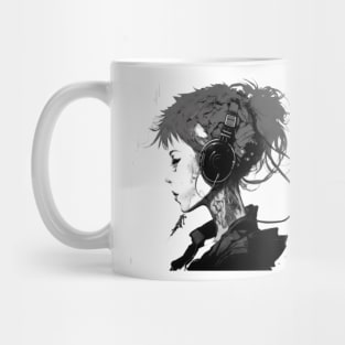 girl in headphones Mug